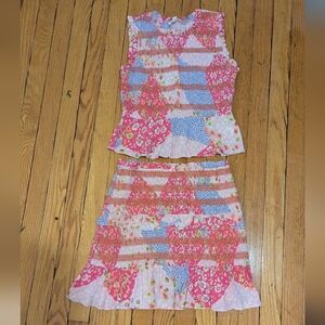 Floral Patchwork Skirt Set